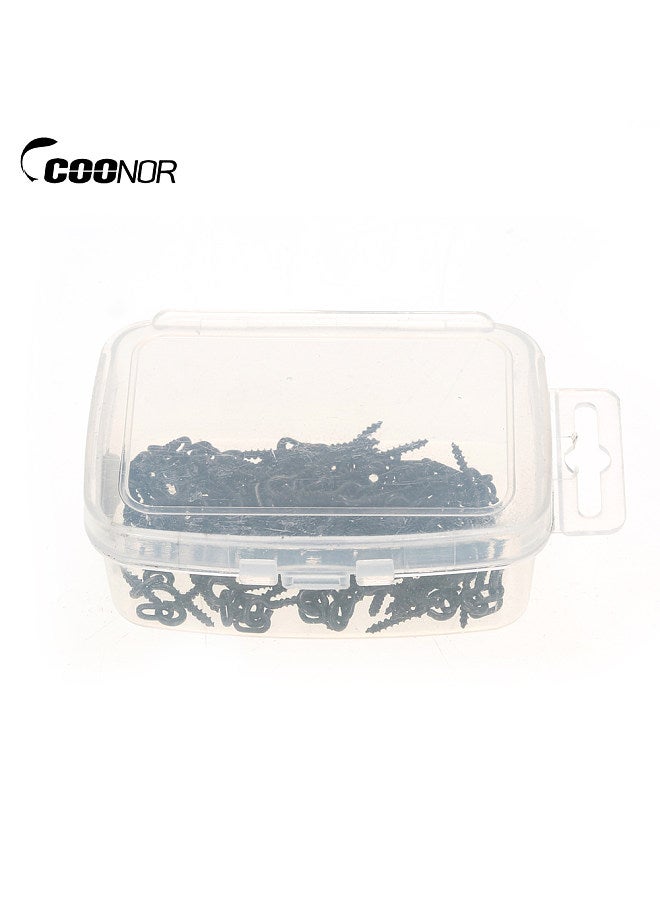 100pcs 14mm Boilies Bait Screws with Oval Link Loops Swivel Carp Fishing Terminal Rig Pop Ups Tackle