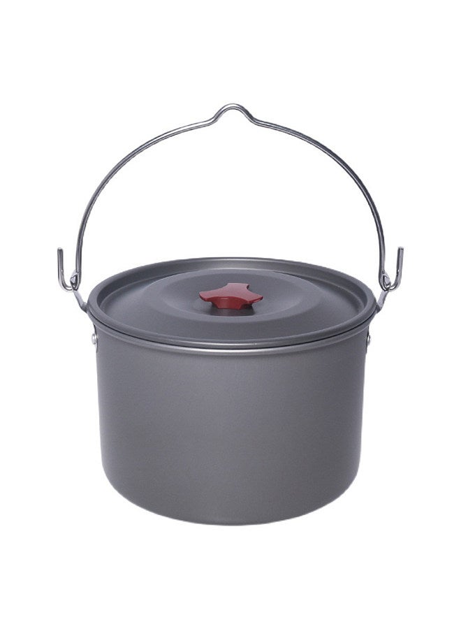 4.2L Camping Hanging Pot Alumina Oxide Cooking Pot for Outdoor Backpacking Fishing Hiking