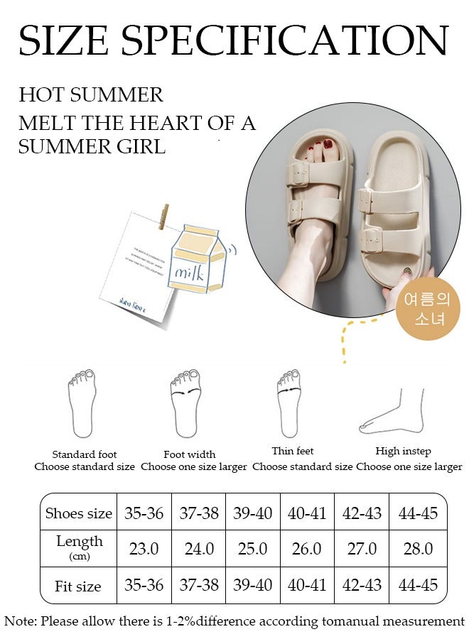 Men's slippers Summer Sandals Lightweight Slide Sandal with Non-slip Soles Thick Sole Beach Slipper Breathable Slip-on Sandal House Flat Slipper for Pool Beach Yard Kitchen Shower