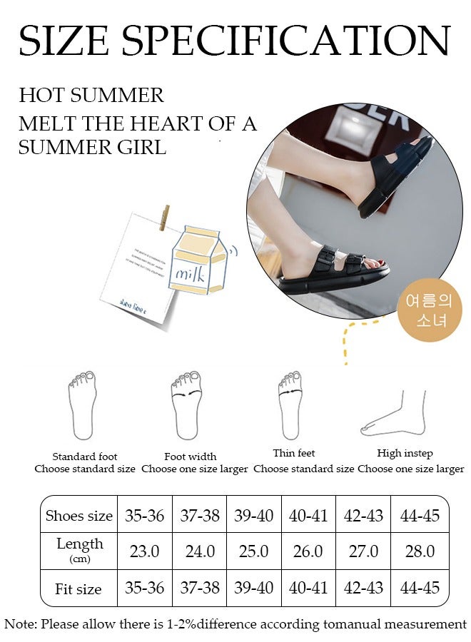 Men's slippers Summer Sandals Lightweight Slide Sandal with Non-slip Soles Thick Sole Beach Slipper Breathable Slip-on Sandal House Flat Slipper for Pool Beach Yard Kitchen Shower