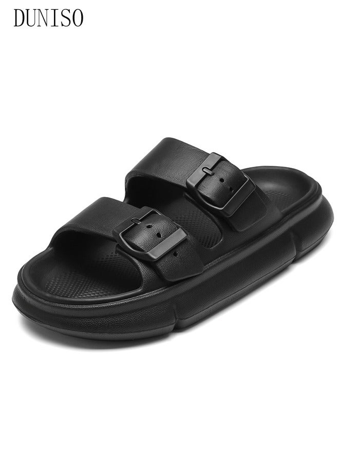 Men's slippers Summer Sandals Lightweight Slide Sandal with Non-slip Soles Thick Sole Beach Slipper Breathable Slip-on Sandal House Flat Slipper for Pool Beach Yard Kitchen Shower