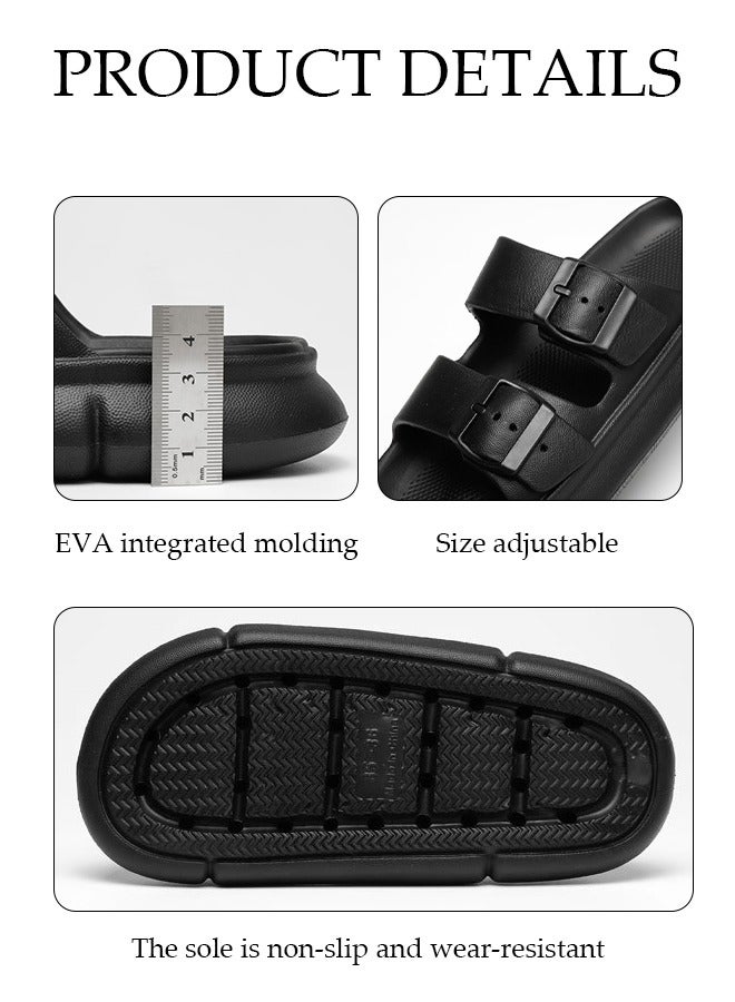 Men's slippers Summer Sandals Lightweight Slide Sandal with Non-slip Soles Thick Sole Beach Slipper Breathable Slip-on Sandal House Flat Slipper for Pool Beach Yard Kitchen Shower