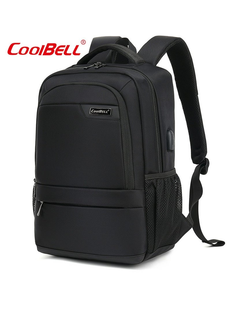 Men's Large Capacity Outdoor Backpack Multi-Functional Casual Laptop Bag Black
