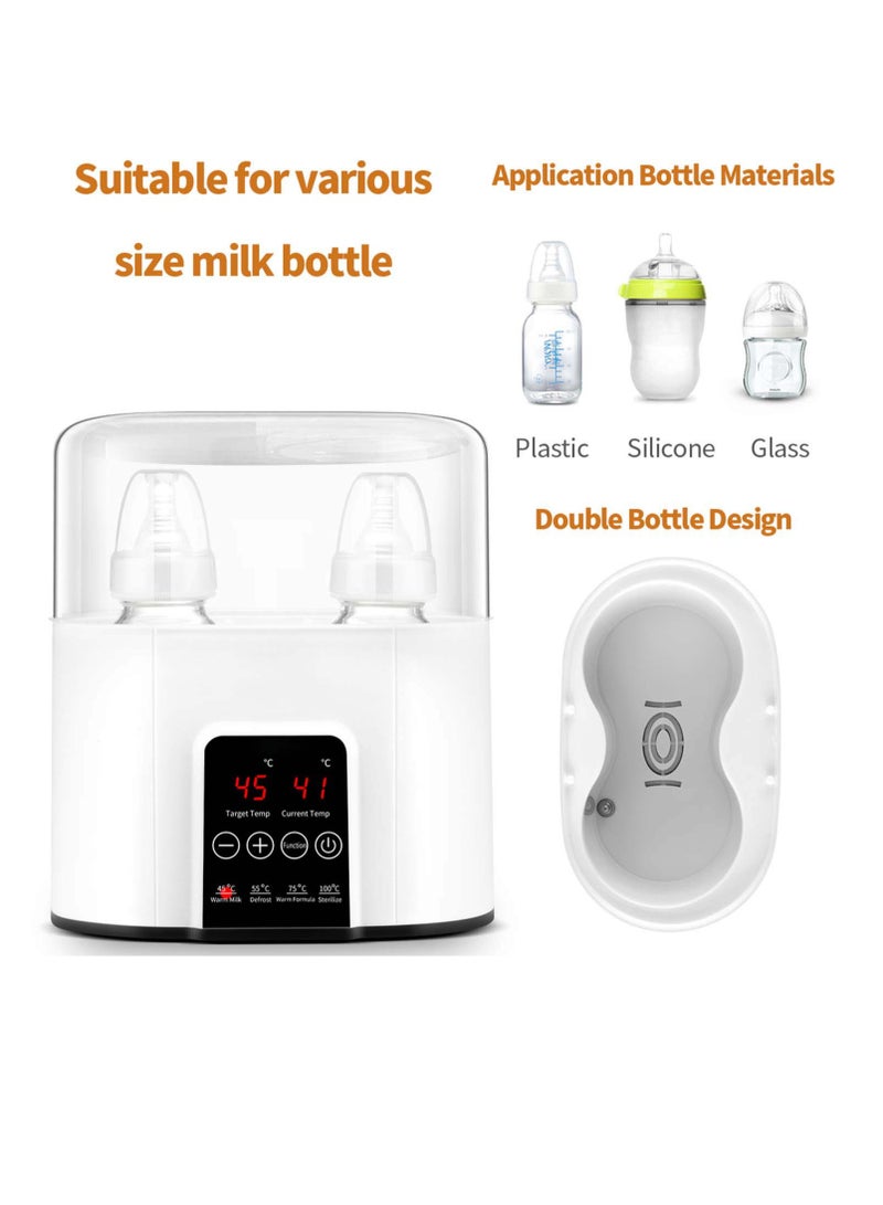 Baby Bottle Warmer, Fast Warming, 24H Constant Mode Breast Milk Warmer, Baby Food Heater & Defrost Warmer with Timer for Twins, LCD Display Accurate Temperature Adjustment