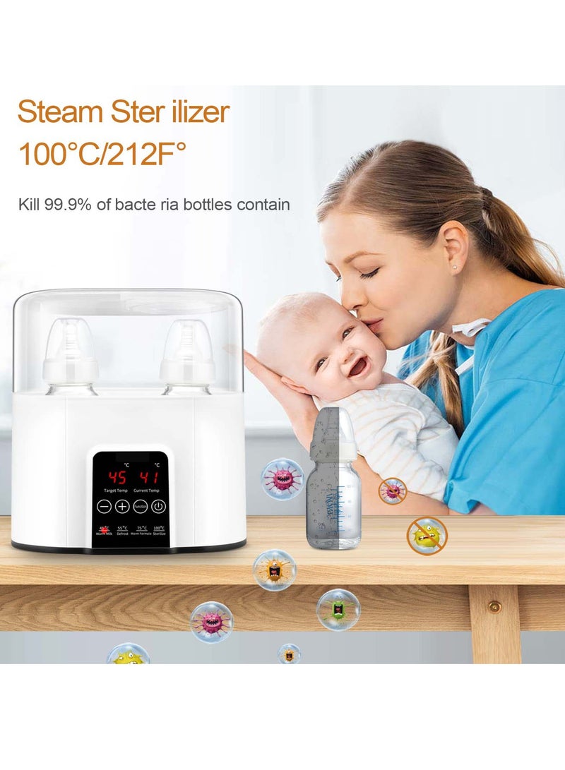 Baby Bottle Warmer, Fast Warming, 24H Constant Mode Breast Milk Warmer, Baby Food Heater & Defrost Warmer with Timer for Twins, LCD Display Accurate Temperature Adjustment