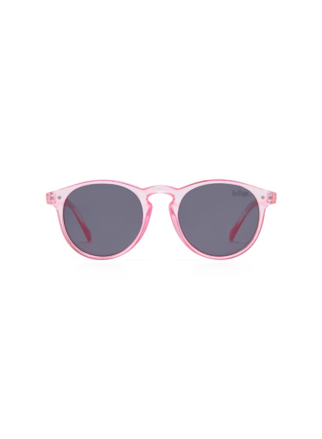 Polarized PC Grey with Round type, Round Shape
45-20-125 mm Size, 0.74MM POLARZIED Lens Material, Pink Frame Color