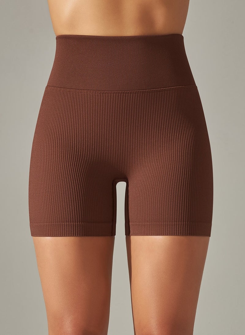 Yoga Tight Fitting Stretch Soft Pants Brown