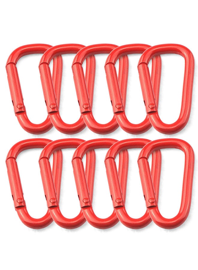 10pcs D Ring Shape Carabiner Aluminum Alloy Carabiners for Outdoor Camping Hiking Climbing