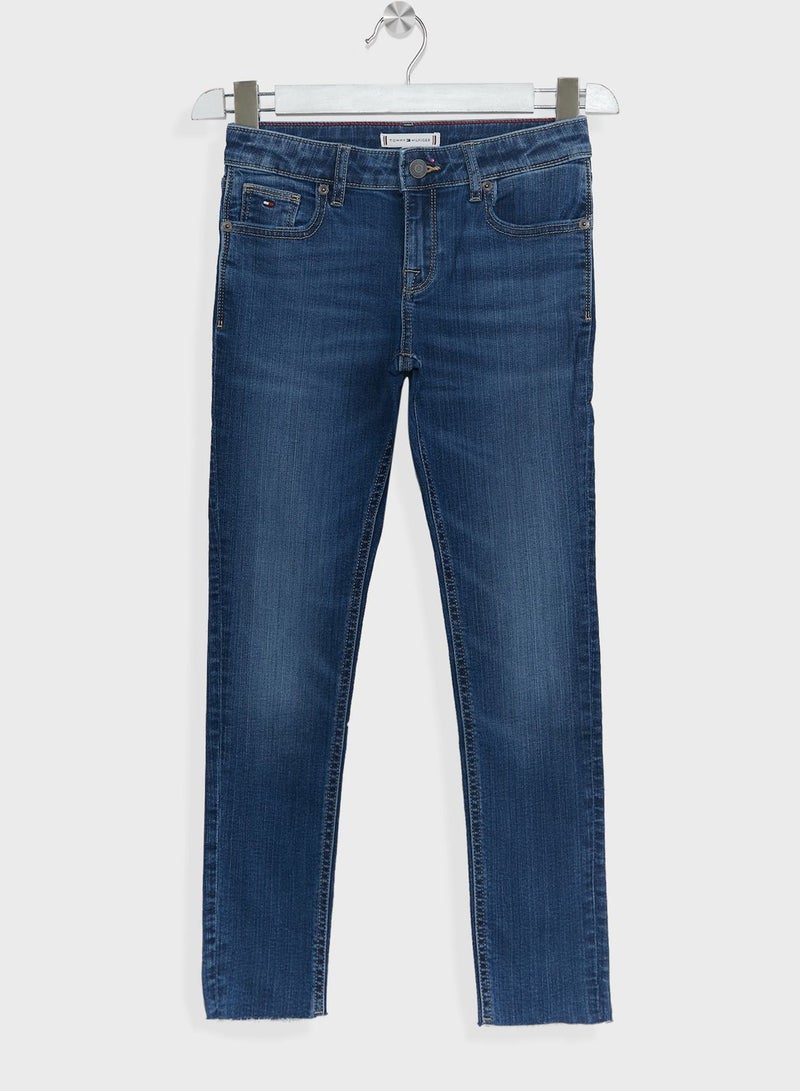Youth Mid Wash Skinny Jeans