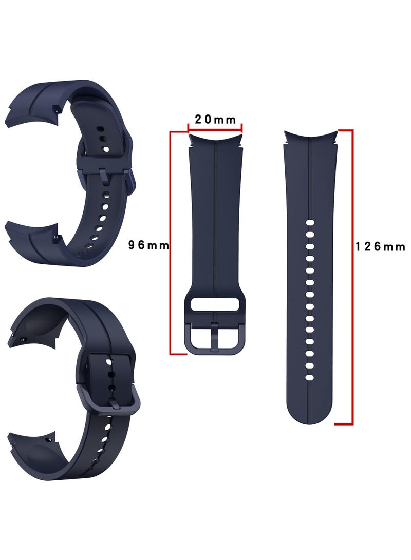 5-Pack Silicone Replacement Strap Compatible with Samsung Galaxy Watch 5 Pro 45mm Galaxy Watch 4 40mm 44mm Classic 42mm 46mm - No Gap Replacement Strap with Colorful Buckle
