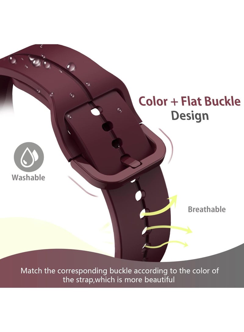 5Pack Silicone Replacement Strap for Samsung Galaxy Watch 5 Pro 45mm, Galaxy Watch 4 40mm 44mm, Classic 42mm 46mm No Gap Replacement Strap with Colorful Buckle(Black/Grey/Red/Blue/Green)