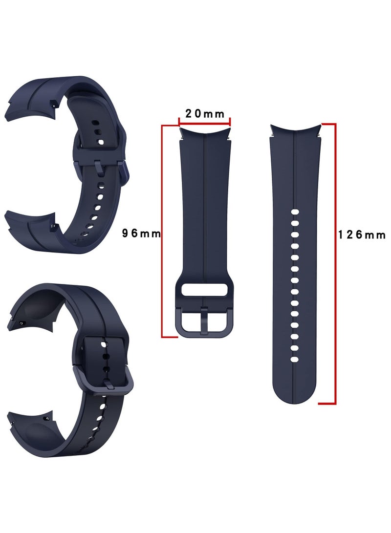 5Pack Silicone Replacement Strap for Samsung Galaxy Watch 5 Pro 45mm,Galaxy Watch 4 40mm 44mm,Classic 42mm 46mm No Gap Replacement Strap with Colorful Buckle(Black/Blue/Green/Blue/Yellow)