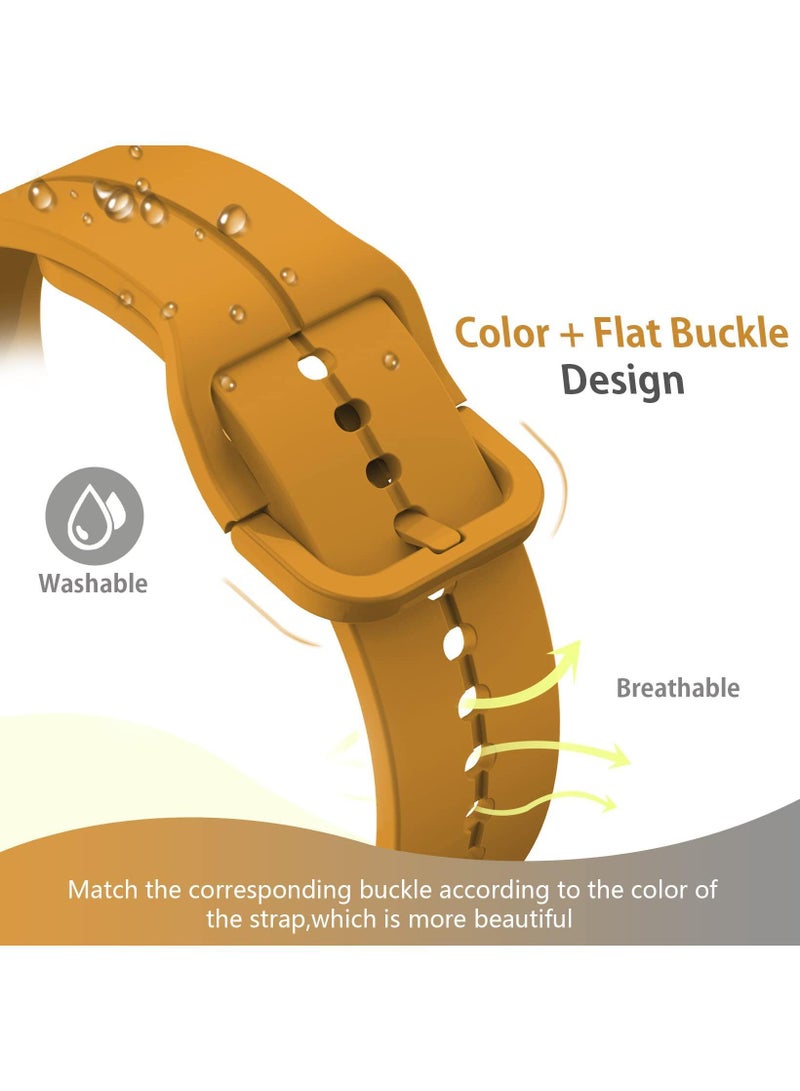 5Pack Silicone Replacement Strap for Samsung Galaxy Watch 5 Pro 45mm,Galaxy Watch 4 40mm 44mm,Classic 42mm 46mm No Gap Replacement Strap with Colorful Buckle(Black/Blue/Green/Blue/Yellow)