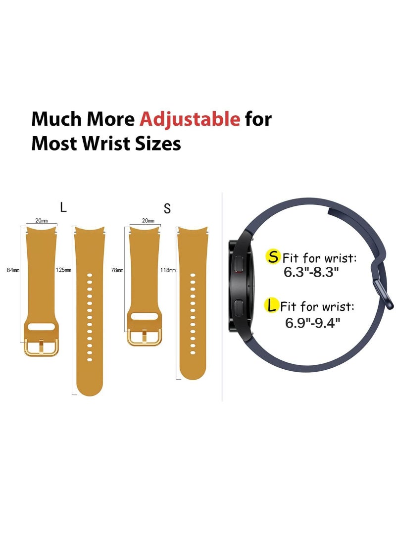 10 PCS Bands Compatible with Samsung Galaxy Watch Galaxy Watch 5 4 40mm 44mm Classic 42mm 46mm Band with Colorful Buckle for Galaxy Watch 5 Pro 45mm 20MM Soft Silicone Strap for Women Men