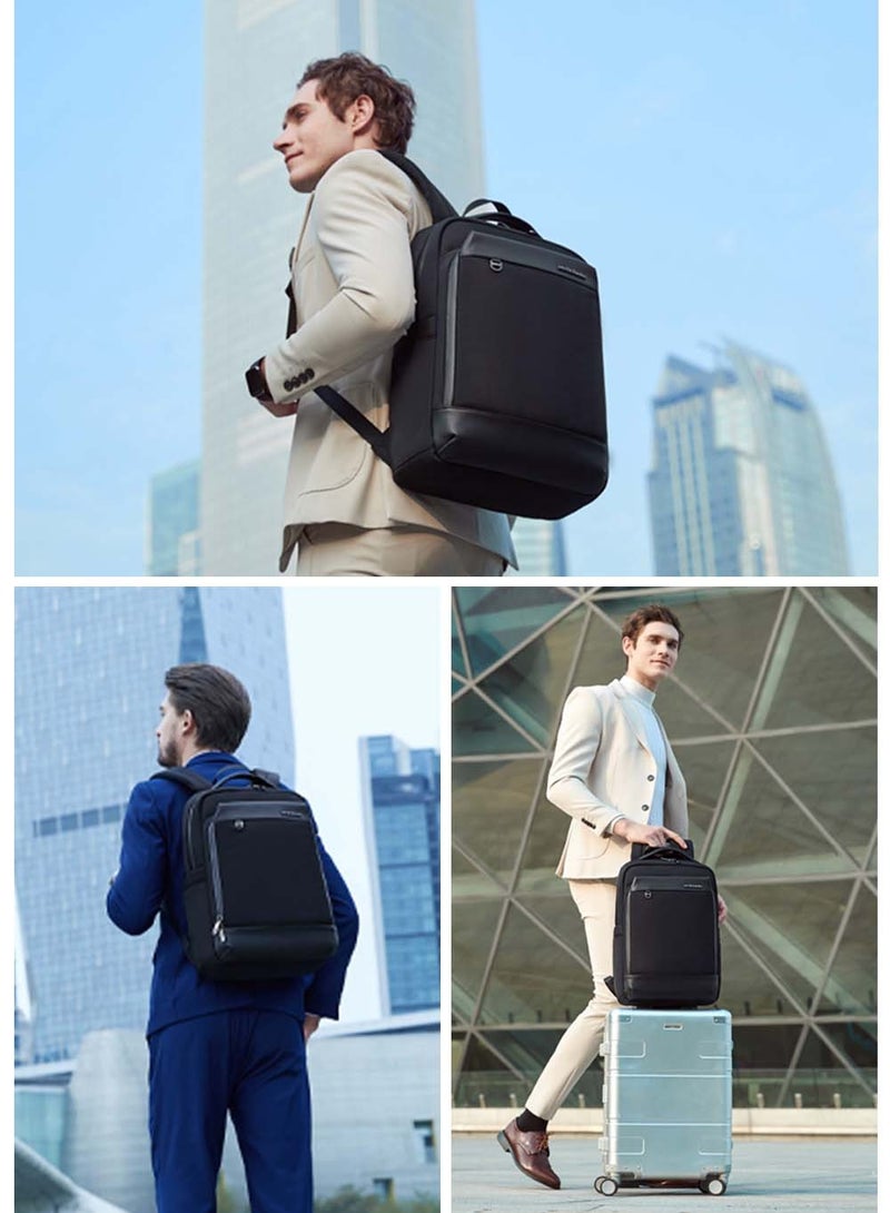 Laptop Backpack, Business Travel Slim Durable Trip Bag with Tablet Compartment for Men, Black