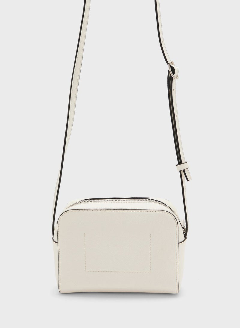 Flap Over Logo Detailed Crossbody