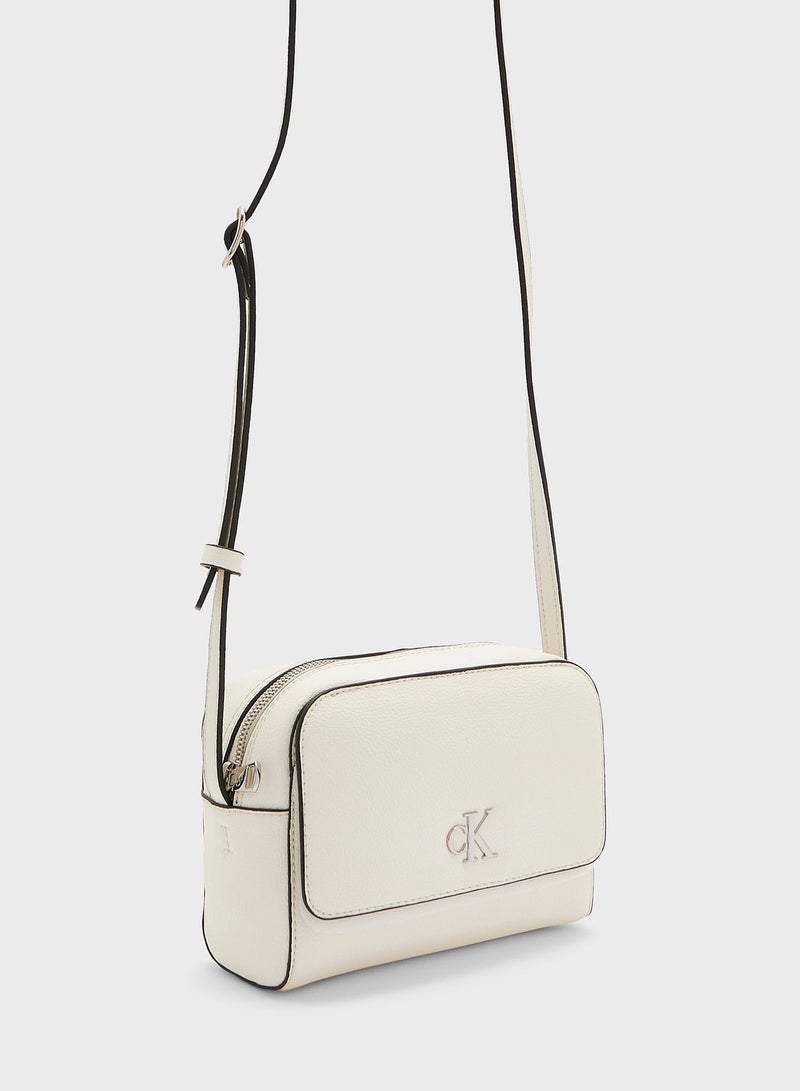 Flap Over Logo Detailed Crossbody