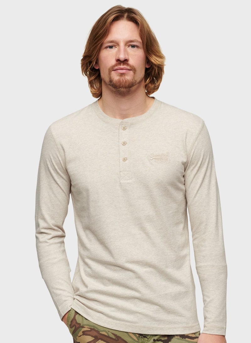 Logo Embroidered Henley T-Shirt