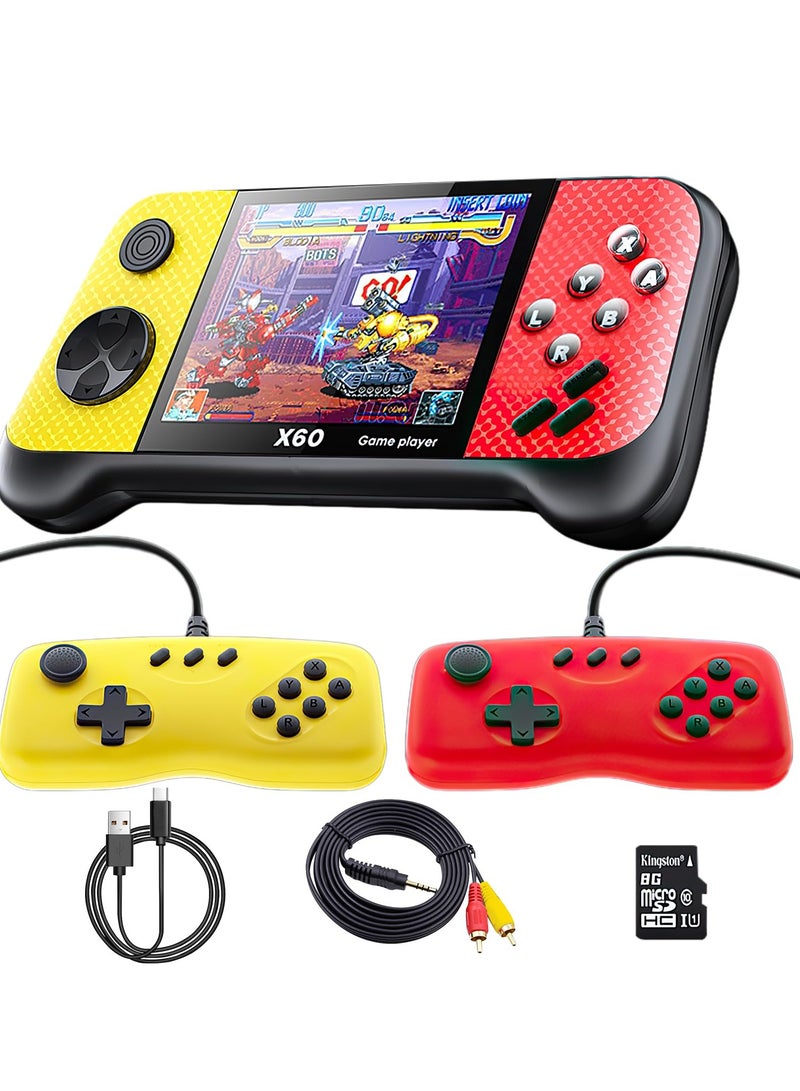 Handheld Game Console, Retro Game Console Built-in 4849 Classic Games, 3.5-inch TFT LCD Screen, 10 Emulators, MP3/MP4/Ebook - TV OUT - Portable Game Player with 2 Gamepads