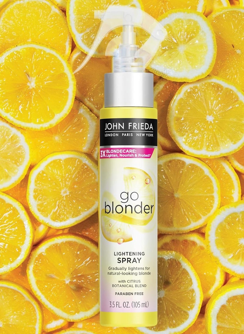 John Frieda Sheer Blonde Go Blonder Lightening Spray, Controlled Hair Lightener to Gradually Lighten Hair, with Citrus and Chamomile BlondMend Technology, 3.5 Ounce