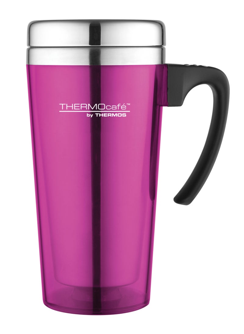 Double Wall Insulated Mug Pink/Black/Silver