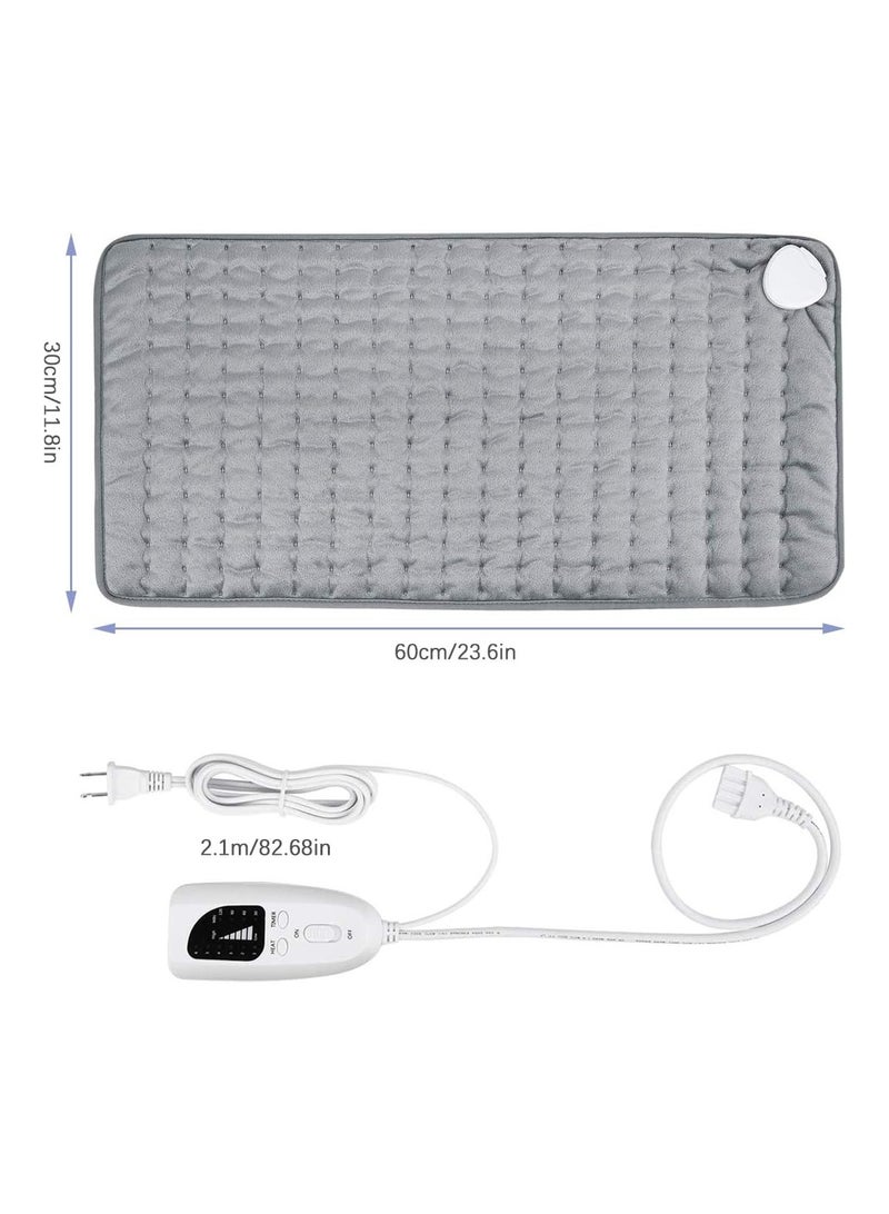 Electric Heating Pad with Automatic Shut-Off and 6 Temperature Levels for Back, Neck, Shoulder, and Belly Pain Relief