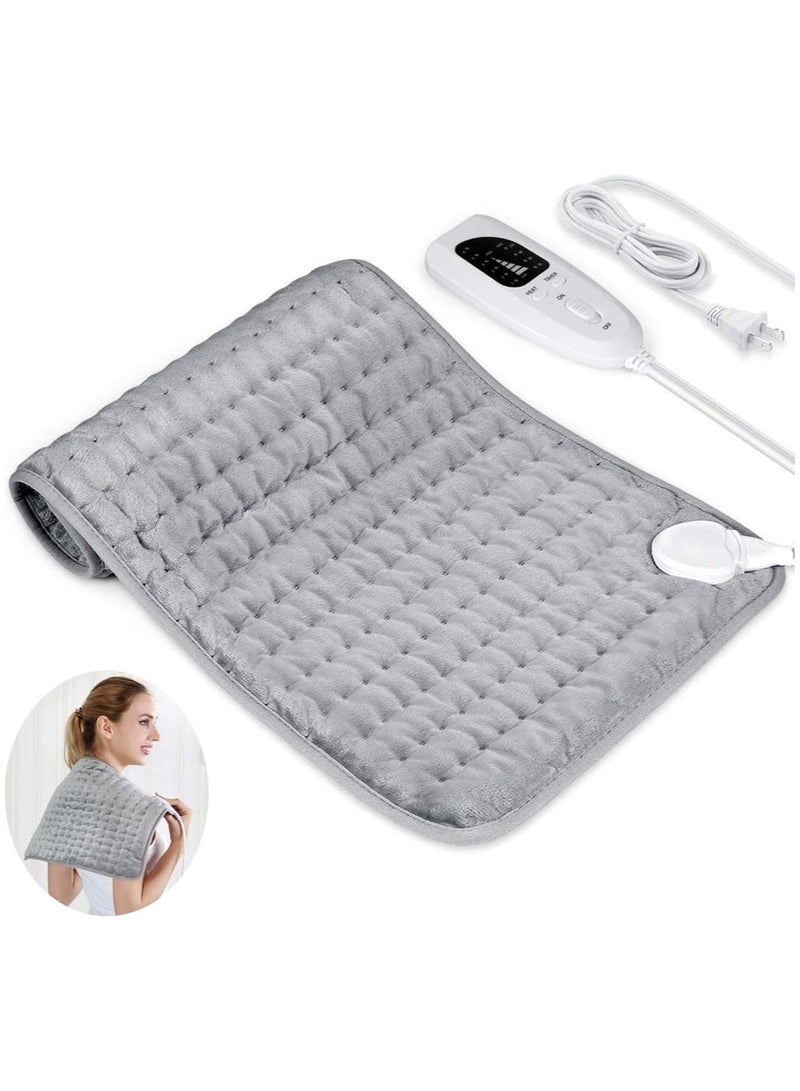 Electric Heating Pad with Automatic Shut-Off and 6 Temperature Levels for Back, Neck, Shoulder, and Belly Pain Relief