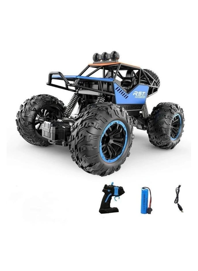 Off Rode Climbing Stunt RC Car, Remote Control truck with off road tires LED Lights RC drift cars for Boys Birthday (Blue)