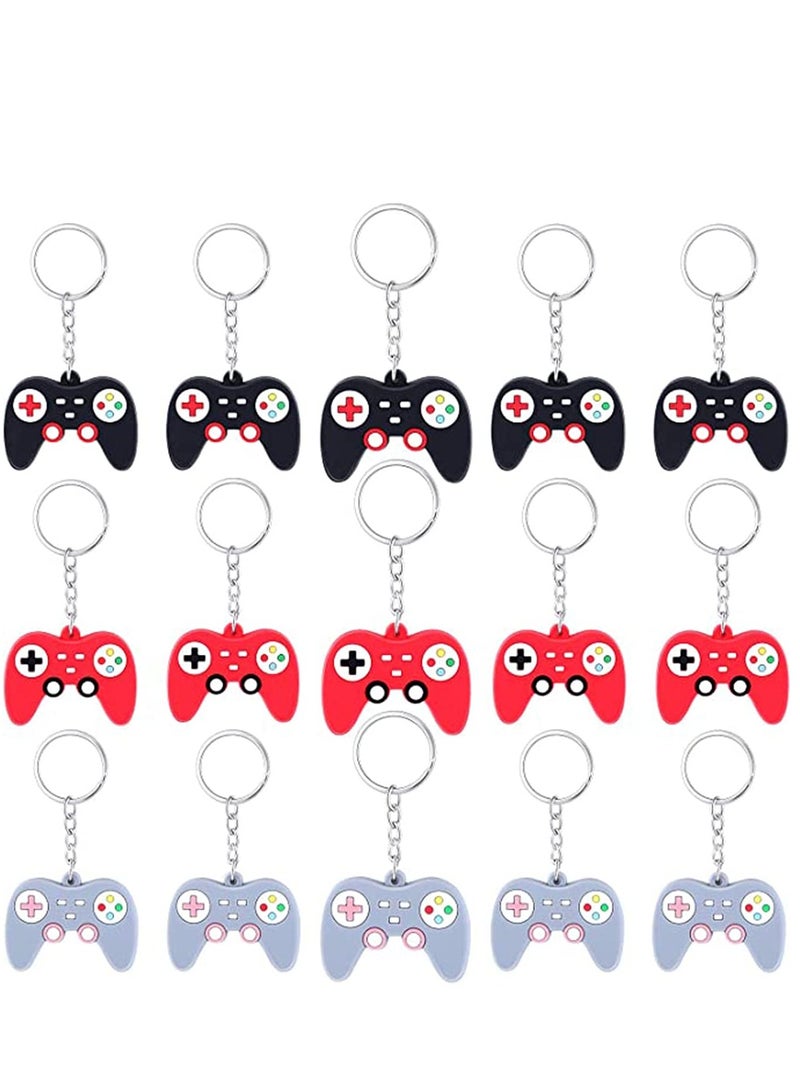 Keychains Video Game Controller Keychains Game Controller Handle Key Ring Pendant Charms for Video Game Party Favors Birthday Baby Shower Gifts 3 Colors 15 Pieces