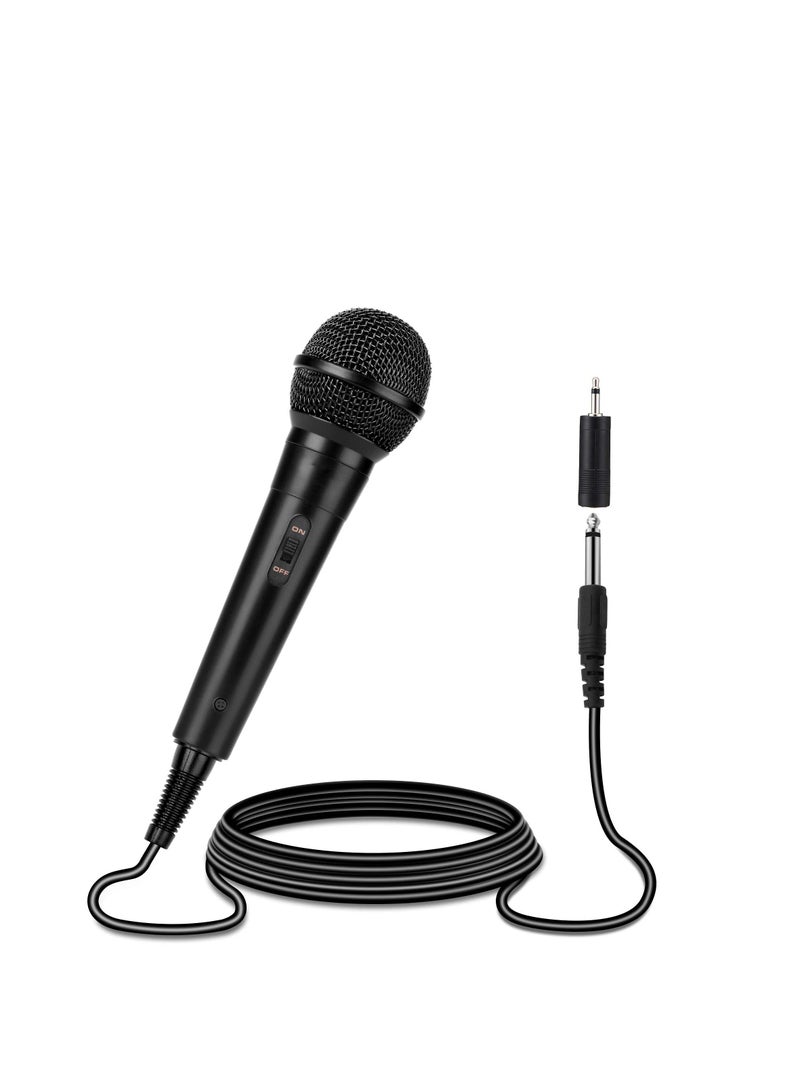 Handheld Wired Microphone, Karaoke Microphone, Vocal Dynamic Mic for Speaker, Cardioid Dynamic Vocal Mic with 13ft Cable and ON/Off Switch, Suited for Amp, Mixer