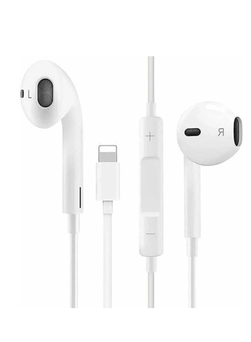 Earbuds Headphones with Lightning Connector white