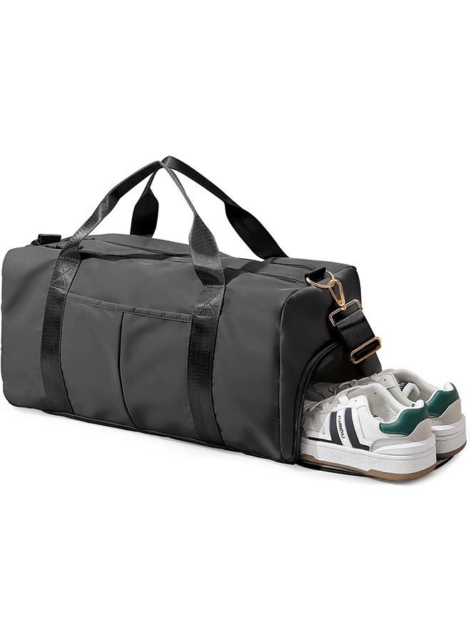 Black unisex wet and dry separation short-distance travel bag fitness bag large capacity