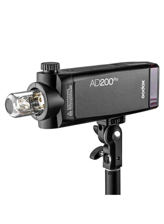 Godox AD200 Pro AD200Pro Pocket Flash, 200Ws 2.4G TTL Speedlite Outdoor Flash Strobe, 1/8000s HSS Monolight with 2900mAh Lithium Battery and Bare Bulb Flash Head Cover 500 Flashes Recycle in 0.01-1.8s