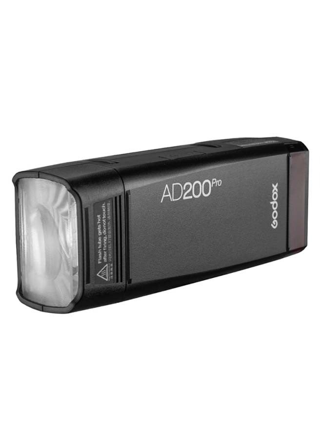 Godox AD200 Pro AD200Pro Pocket Flash, 200Ws 2.4G TTL Speedlite Outdoor Flash Strobe, 1/8000s HSS Monolight with 2900mAh Lithium Battery and Bare Bulb Flash Head Cover 500 Flashes Recycle in 0.01-1.8s