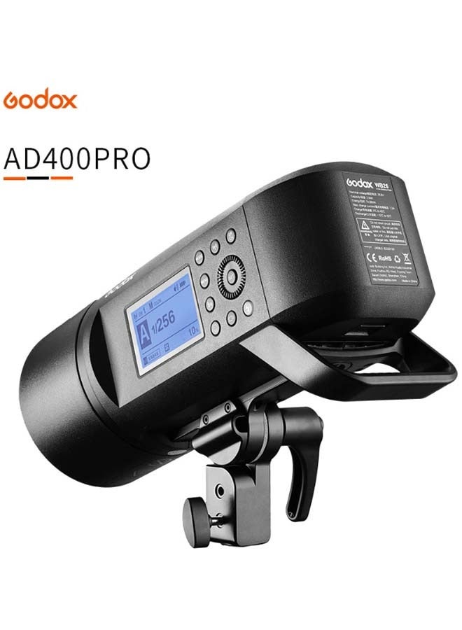 Godox AD400 Pro AD400Pro Outdoor Flash Strobe, Portable 400W 2.4G TTL 1/8000 HSS Monolight, 0.01-1s Recycle, 30W LED Modeling Lamp with Rechargeable Battery and Bowens Mount