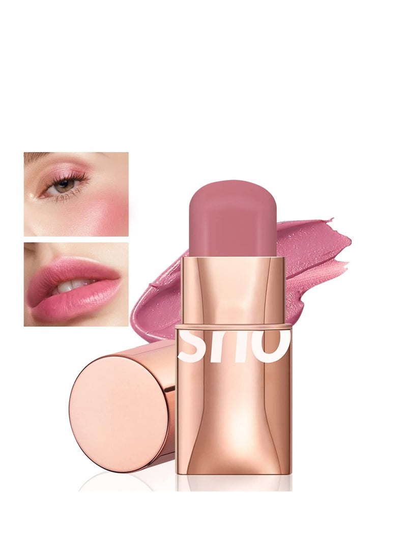 Cream Blush Stick, Long Wearing Waterproof Blush Face Stick, Matte Finish (Pink)
