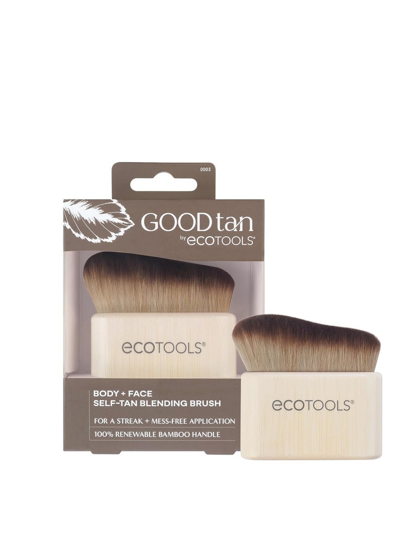 EcoTools Good Tan Body + Face Self-Tan Blending Brush, Kabuki Brush For Applying Self Tanner, Sunless Tanner Blending Brush, Eco Friendly Self Tanning Brush, Vegan, & Cruelty Free, 1 Count