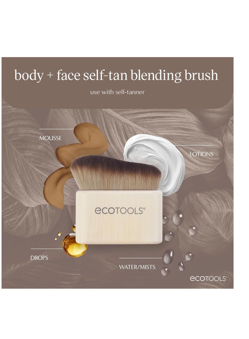 EcoTools Good Tan Body + Face Self-Tan Blending Brush, Kabuki Brush For Applying Self Tanner, Sunless Tanner Blending Brush, Eco Friendly Self Tanning Brush, Vegan, & Cruelty Free, 1 Count