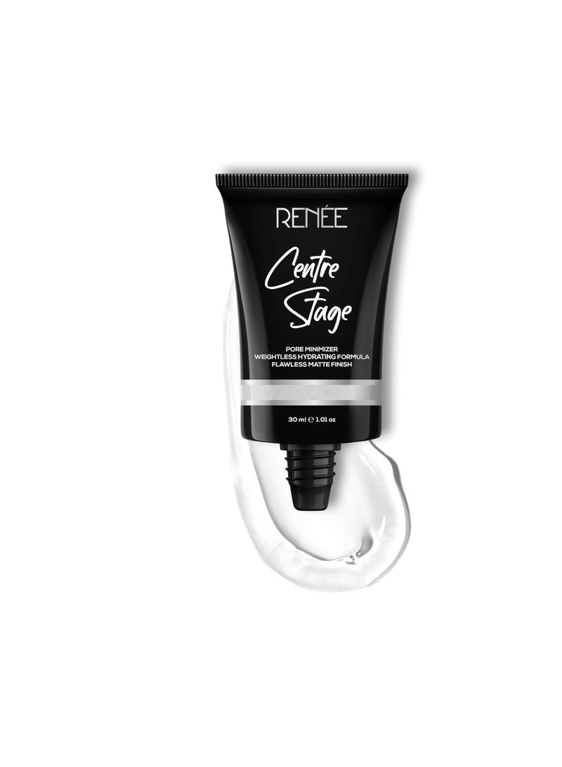 RENEE Centre Stage Primer 30 Ml Transparent Lightweight Non sticky  Long Lasting Formulation Enriched With Vitamin E Hides Pores and Fine Lines for Smooth and Even Skin With Matte Finish