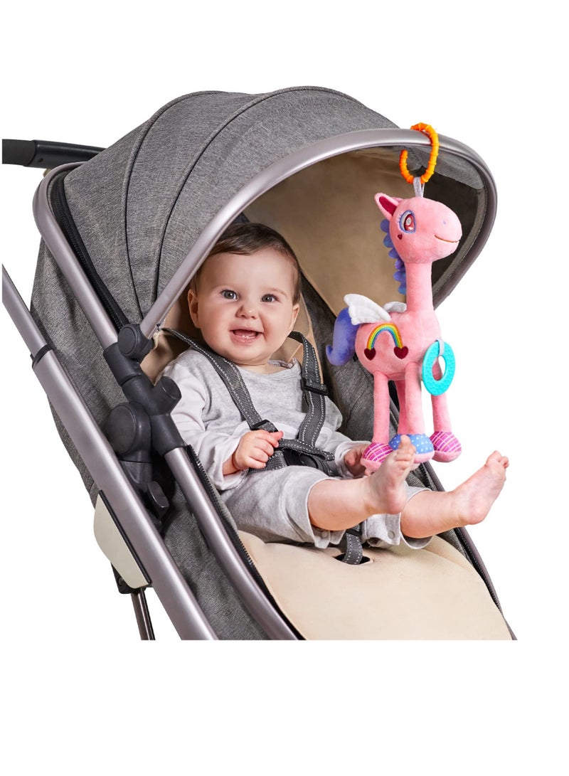 Baby Hanging Toys, Baby Hanging Rattles Toys, Car Seat Stroller Toys for Infant, 11 inch Baby Soft Hanging Toy for 0-12 Months, Perfect for Boys and Girls Birthday Gifts