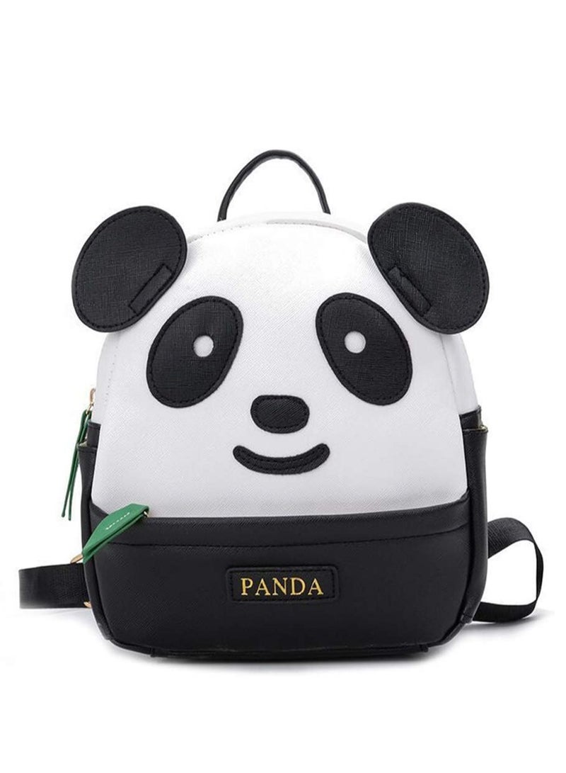 Panda Pattern Backpack Lovely for Women Girls Pu Leather Small Casual Shoulder Daypack Bag Travel Gift School Bag for Women Girls Students