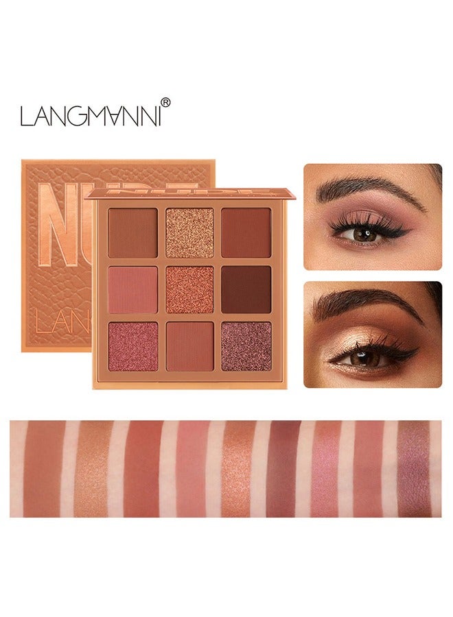 NUDE MAGICAL,Eyeshadow Palette, 9 Color Eye Shadow Plate, Glitter Matte Natural Neutral Colorful Eyeshadow, Waterproof Long Lasting Natural Mixing Pigment Eyeshadow Palette Makeup#A