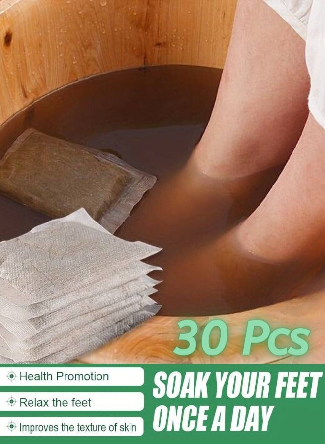 30 PCS Lymphatic Drainage Ginger Foot Soak, Leg Slimming Foot Bath, Wormwood Foot Bath, Ginger Foot Bath Bag, Remove Dead Skin, Foot Reflexology Spa Relax Massage