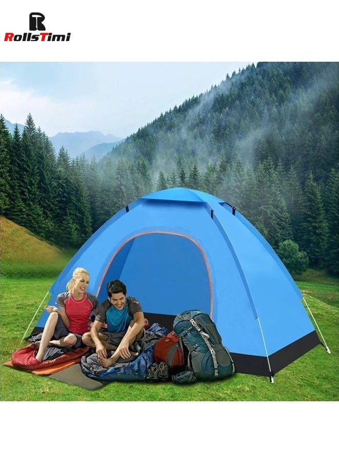Portable Automatic Pop Up Outdoor Camping Tent For 3 To 4 People Blue