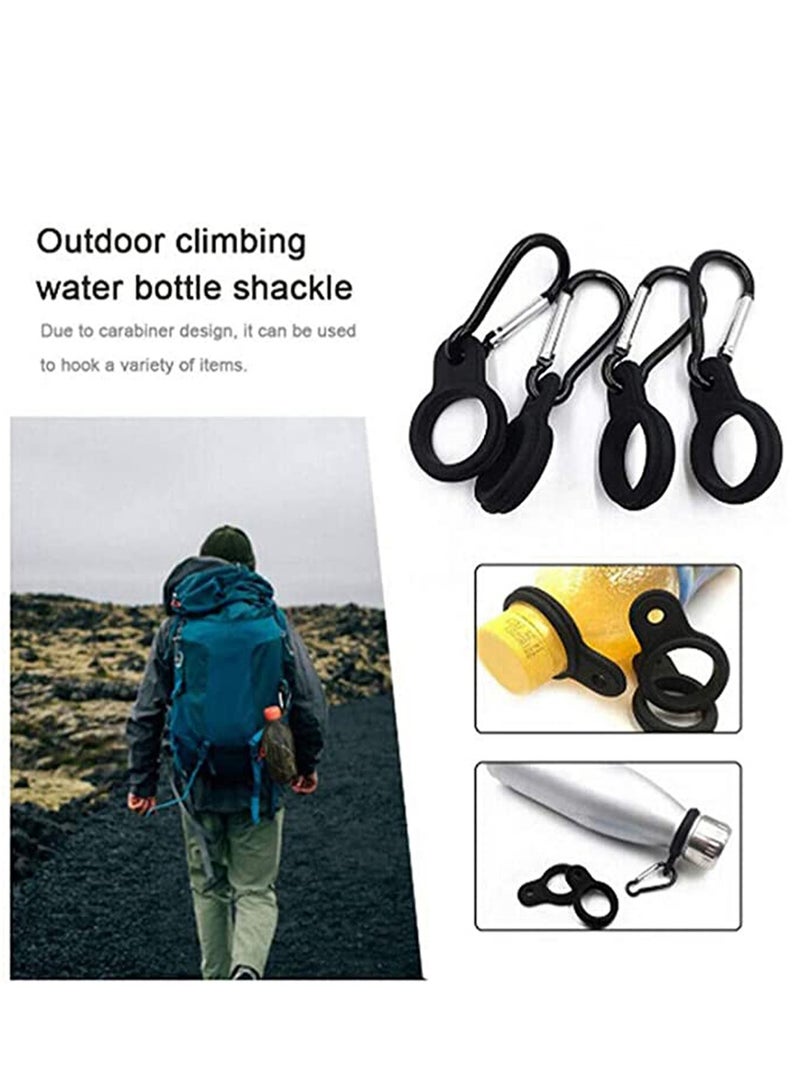 Silicone Water Bottle Buckle, Portable Backpack Carabiner Outdoor Hanging Buckle Water Bottle Holder Clip for Camping Hiking Traveling Mountain Climbers(4pcs)