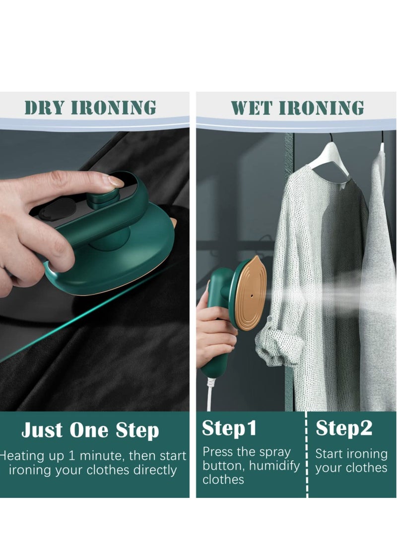 Portable Travel Steam Iron, Multifunction Micro Steam Iron Support Dry and Wet Ironing, Suitable for Home Travel College