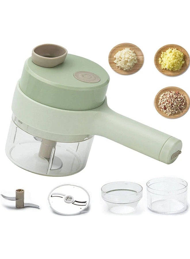 4 in 1 multifunctional usb rechargeable Handheld Electric Vegetable Cutter Set, Garlic Mud Masher Food Chopper, Portable Mini Wireless Food Processor,vegetable cutter slicer for Garlic Pepper Chili On