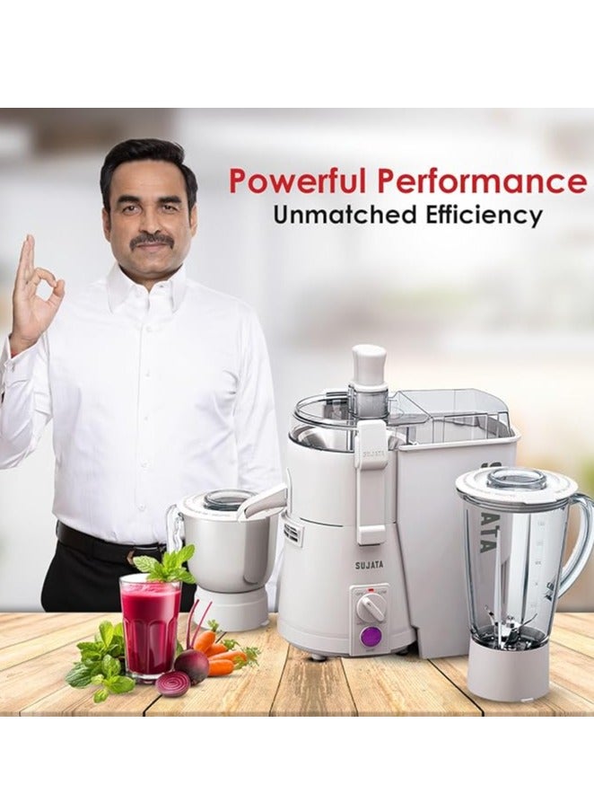 Powermatic Maxima 900 Watts 4 In 1 Juicer Mixer Grinder With 3 Jars (White)