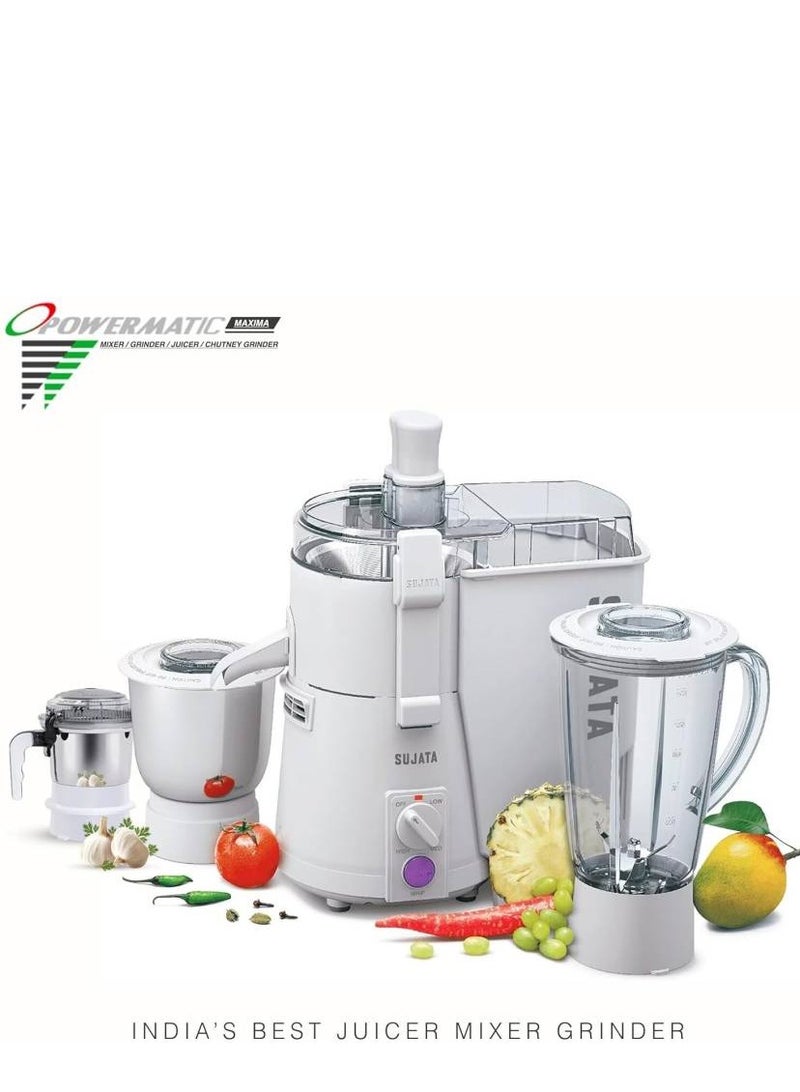 Powermatic Maxima 900 Watts 4 In 1 Juicer Mixer Grinder With 3 Jars (White)