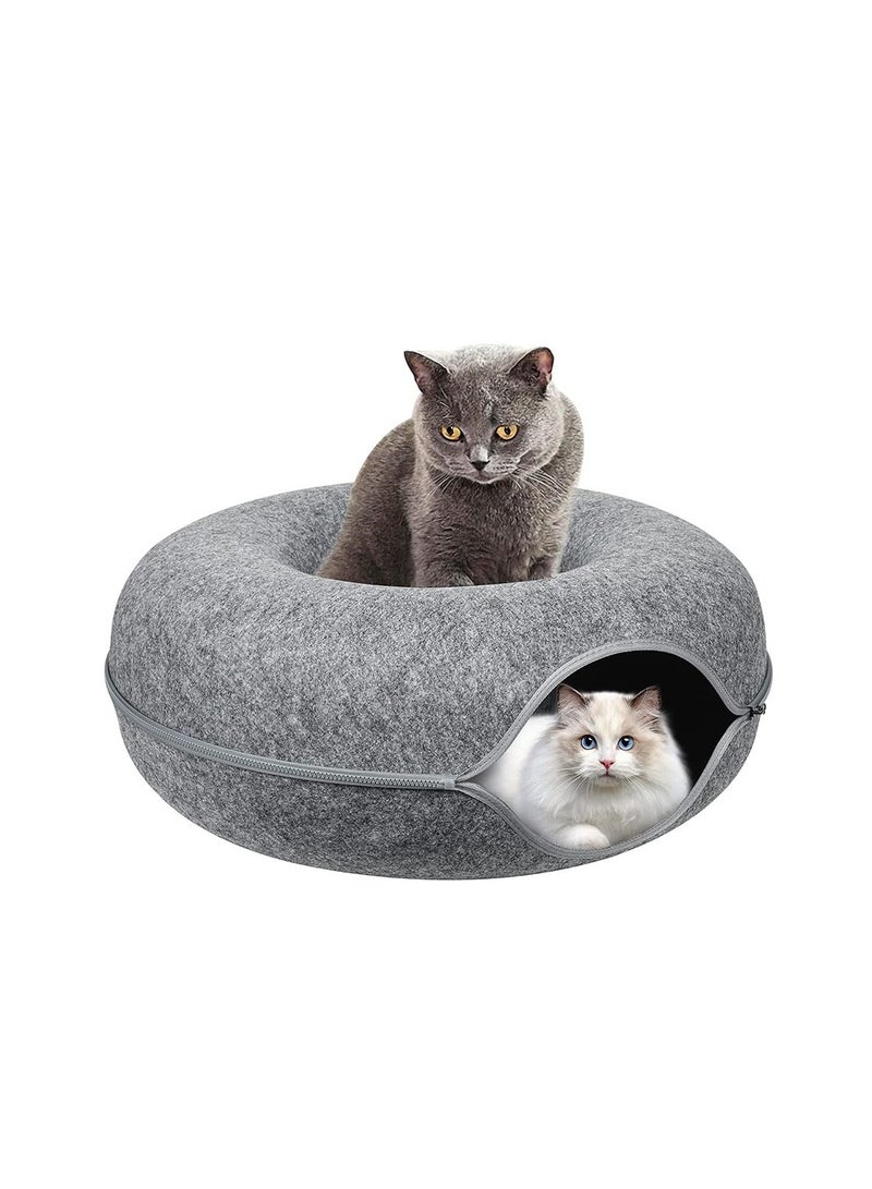 Zipper Cat Tunnel, Animal Felt, Tunnel Nest, Cat Toy, Cat Rolling Cage, Pet Supplies